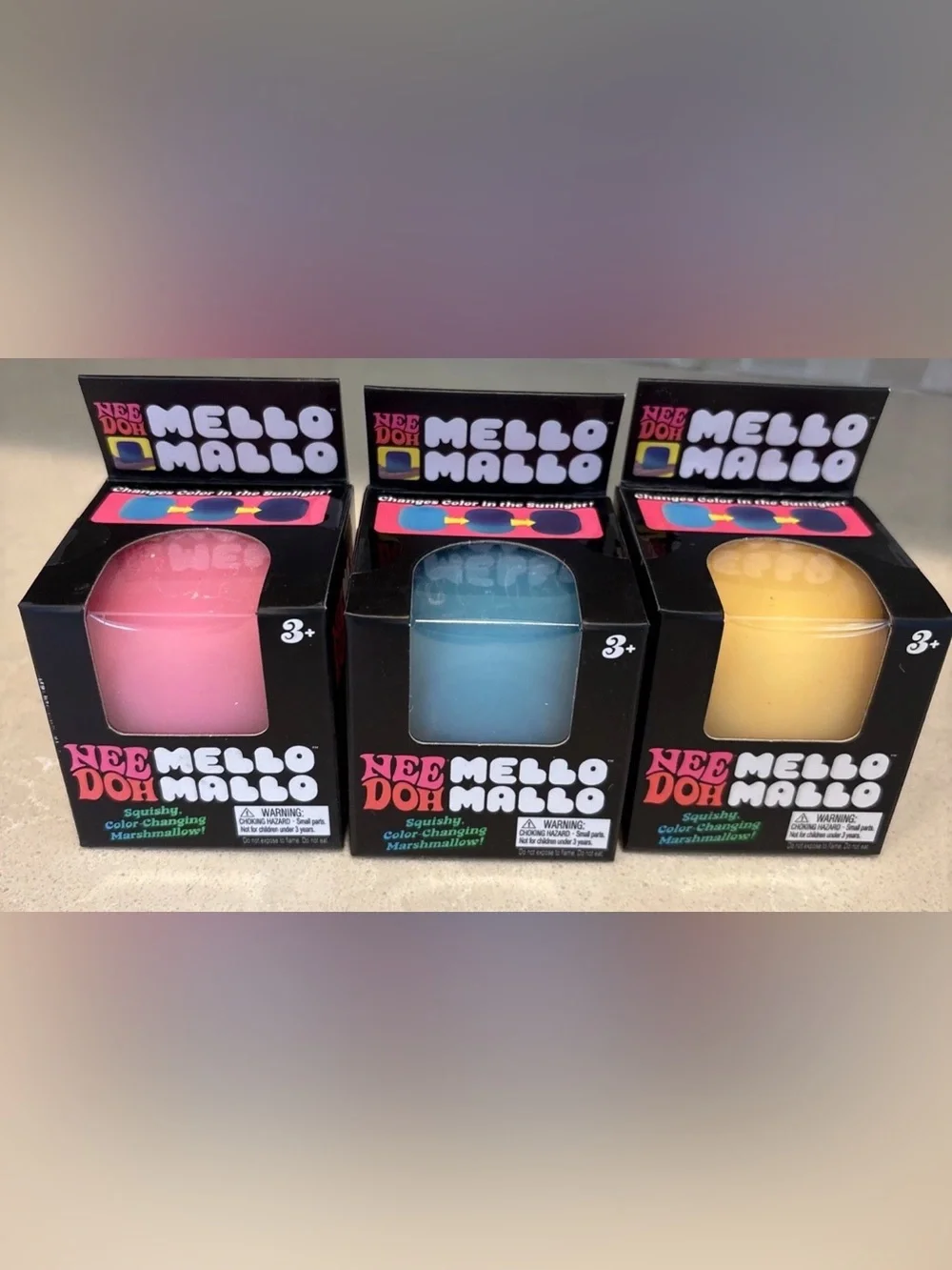 Nee Doh Mello Mallo Color-Changing Squishy Toy - Pink, Blue, Yellow